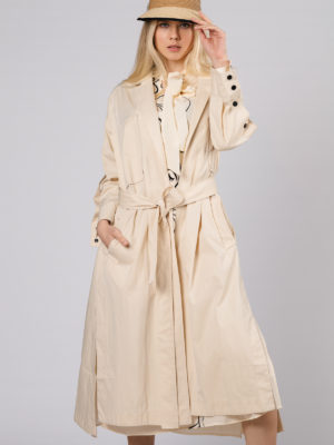 Psophia | Trench coat with buttoned sleeve detail