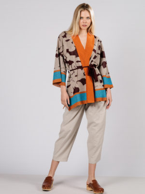 Sfizio | Lurex jacquard kimono cardigan