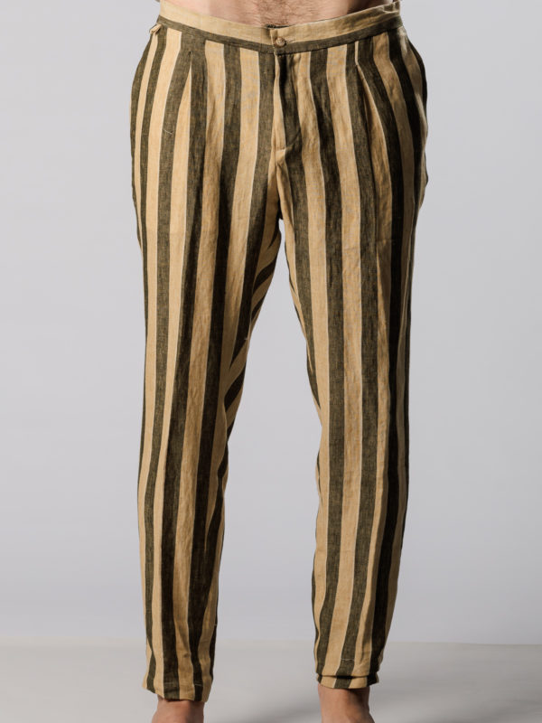 AT.P.CO | A261BERLINO563TF235 striped drawstring linen trousers
