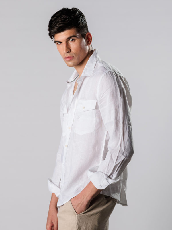 AT.P.CO | A266DON double chest pocket linen shirt