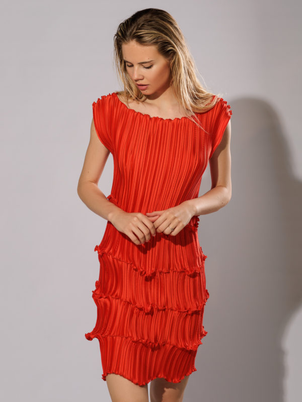 Daphne Valente | Oceanview pleated tiered ruffle dress