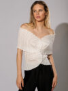 Daphne Valente | X pleated off shoulder top