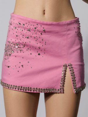 Des Phemmes | Rhinestone-embellished mini skirt