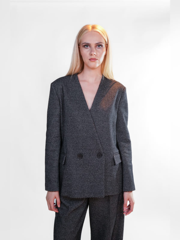 Liviana Conti | Herringbone double-breasted blazer - Sotris Stores