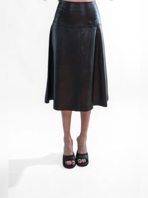 Liviana Conti | Leather A-line skirt