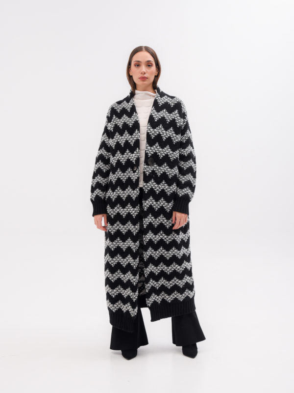 Liviana Conti | Πλεκτό παλτό με σχέδιο ζιγκ ζαγκ