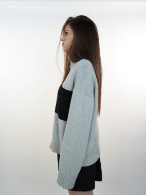 Liviana Conti | Contrast pocket mock neck sweater
