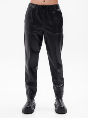 Liviana Conti | Drawstring waist leather look trousers