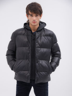 AT.P.CO | A273P71 leather puffer jacket