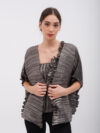 Daphne Valente | Emimetron foil pleated cape sleeve jacket