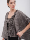 Daphne Valente | Emimetron foil pleated cape sleeve jacket - Image 3