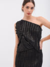 Daphne Valente | Arethusa foil pleated one shoulder gathered-detail dress - Image 2