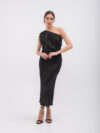 Daphne Valente | Arethusa foil pleated one shoulder gathered-detail dress - Image 3