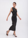 Daphne Valente | Arethusa foil pleated one shoulder gathered-detail dress - Image 5