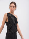 Daphne Valente | Arethusa foil pleated one shoulder gathered-detail dress - Image 6