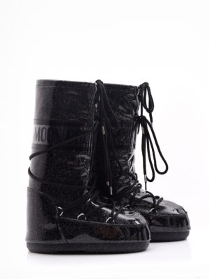 Moon Boot | 14028500 001 icon μαύρες glitter μπότες χιονιού