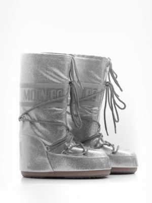Moon Boot | 14028500 002 icon ασημί glitter μπότες χιονιού