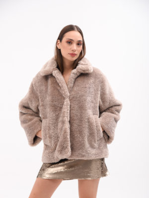 Marella | Monochrome Giudy faux shearling jacket