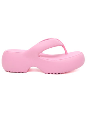 Melissa | Free Fuzzy AD pink toe post flatform sandals