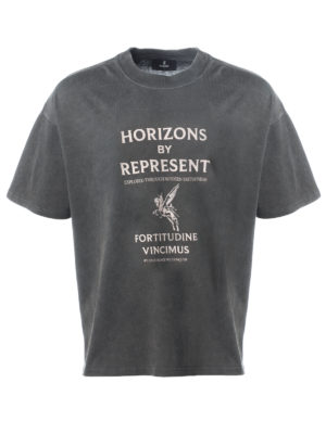 Represent | Horizons black text-print t-shirt