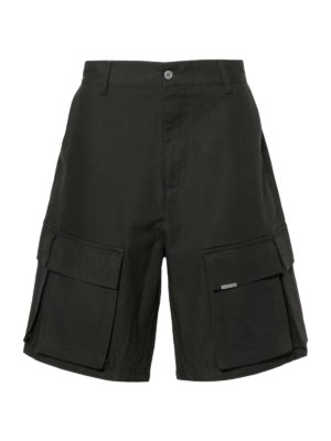 Represent | Baggy black cotton cargo shorts