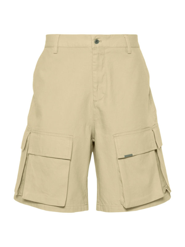 Represent | Baggy beige cotton cargo shorts