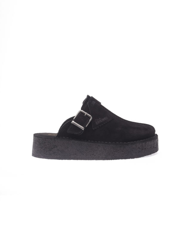 Clarks | Originals Trek wedge heel black mules