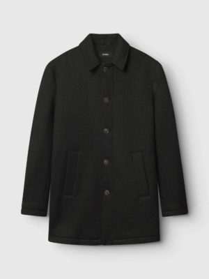 Gabba | Ashton Diag black single-breasted coat