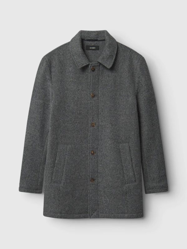 Gabba | Ashton Diag grey single-breasted coat