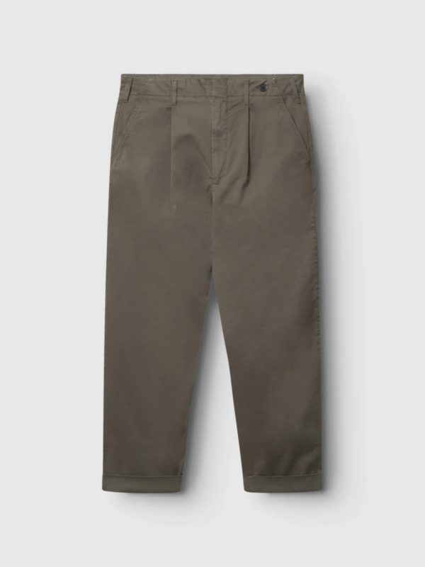 Gabba | David brown pleated chino trousers