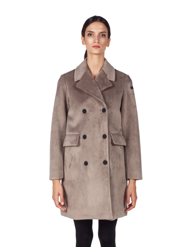 RRD | W24541/84 Velvet Neo 2P Wom grey double-breasted coat