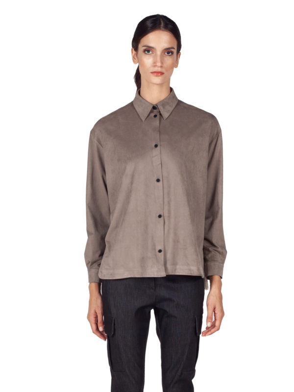 RRD | W24679 Nabucco Boyfriend Wom Fleece suede-effect shirt