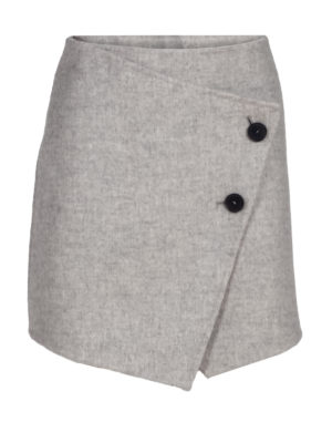 Liviana Conti | Grey asymmetric wrapover mini skirt