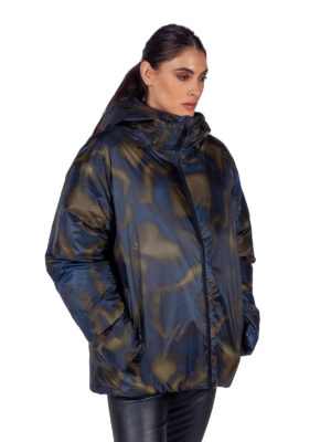 Rains | 17000 Kevo W4T3 tie-dye hooded puffer jacket