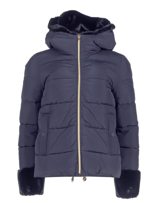 Emme by Marella | Avio black faux-fur trim puffer jacket