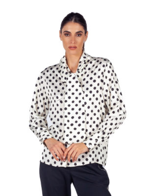 MSGM | Polka dot scarf-collar shirt