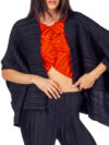 Daphne Valente | Metron black pleated batwing sleeve jacket - Image 3