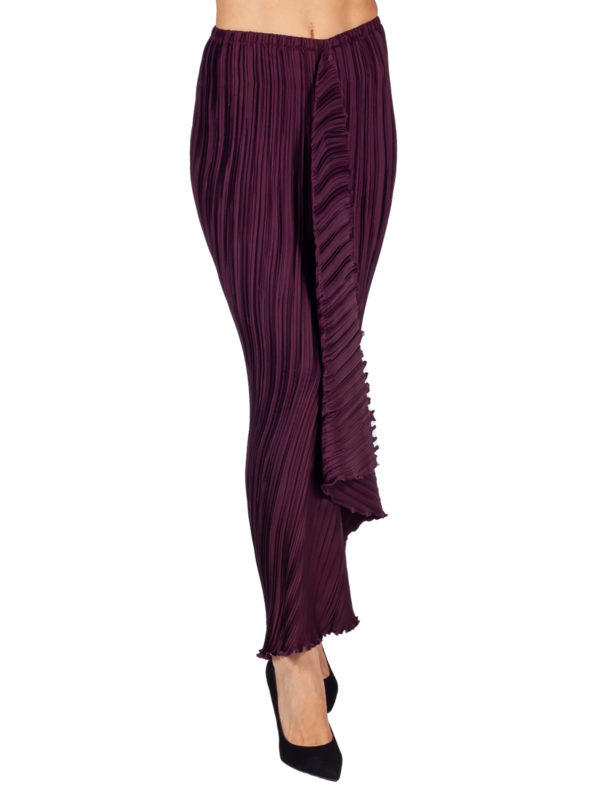 Daphne Valente | Mythos dark purple side overlay pleated skirt - Image 3