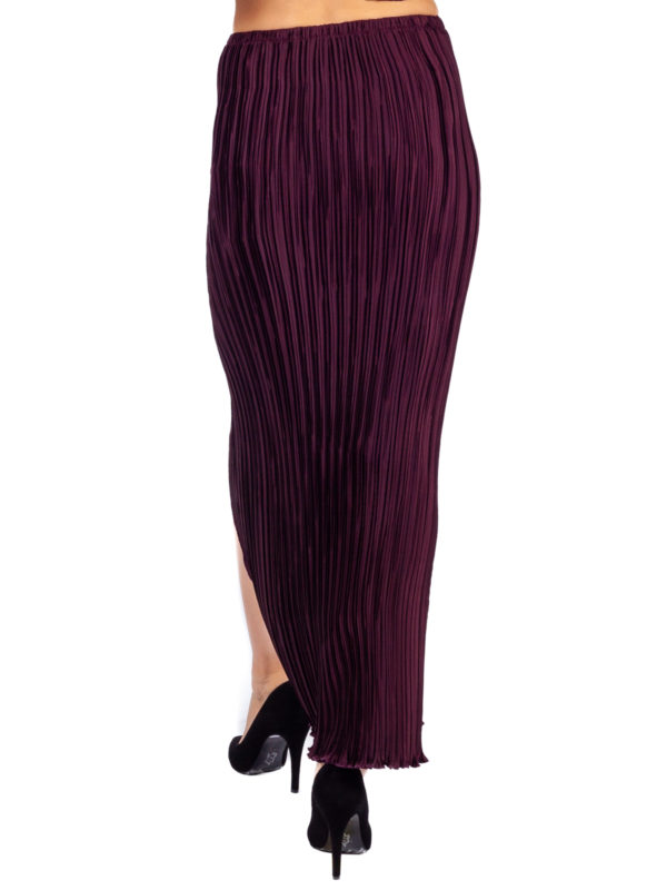 Daphne Valente | Mythos dark purple side overlay pleated skirt - Image 5