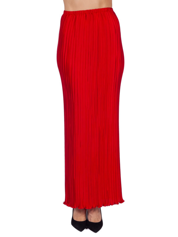 Daphne Valente | Delphos red pleated maxi skirt