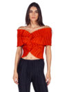 Daphne Valente | X orange off shoulder pleated top
