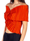 Daphne Valente | X orange off shoulder pleated top - Image 4