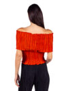 Daphne Valente | X orange off shoulder pleated top - Image 5