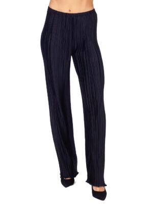 Daphne Valente | Iris black wide-leg pleated trousers