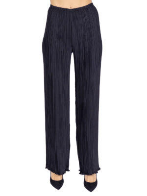 Daphne Valente | Iris black wide-leg pleated trousers