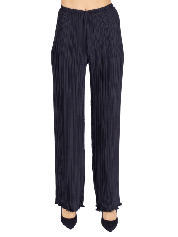 Daphne Valente | Iris black wide-leg pleated trousers