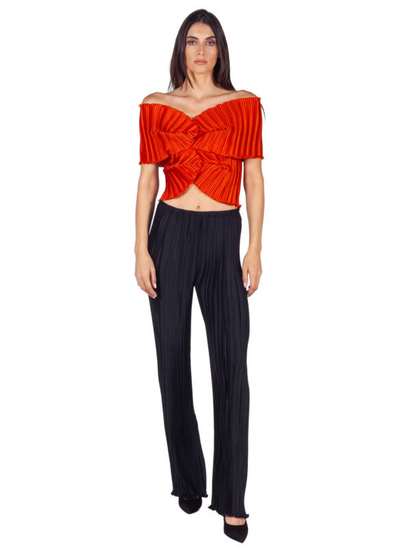 Daphne Valente | Iris black wide-leg pleated trousers - Image 2