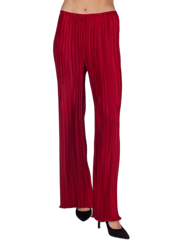 Daphne Valente | Iris dark red wide-leg pleated trousers - Image 3