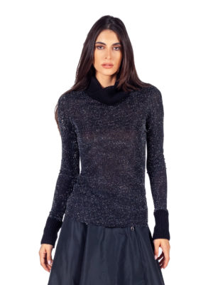 John Richmond | Mock neck lurex sweater