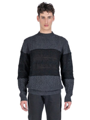 John Richmond | Color block cable knit sweater